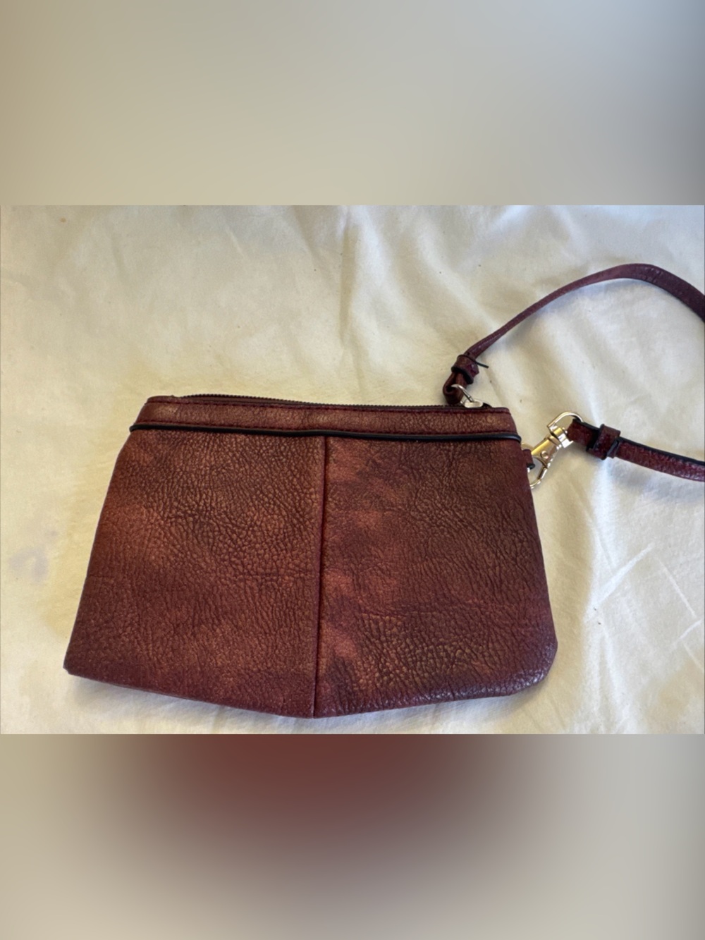 Wilsons Leather Wristlet Burgundy Leather Coin Purse Small Wallet